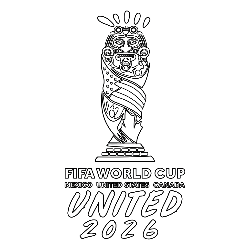 páginas para colorear imprimibles Copa Mundial 2026 para adultos