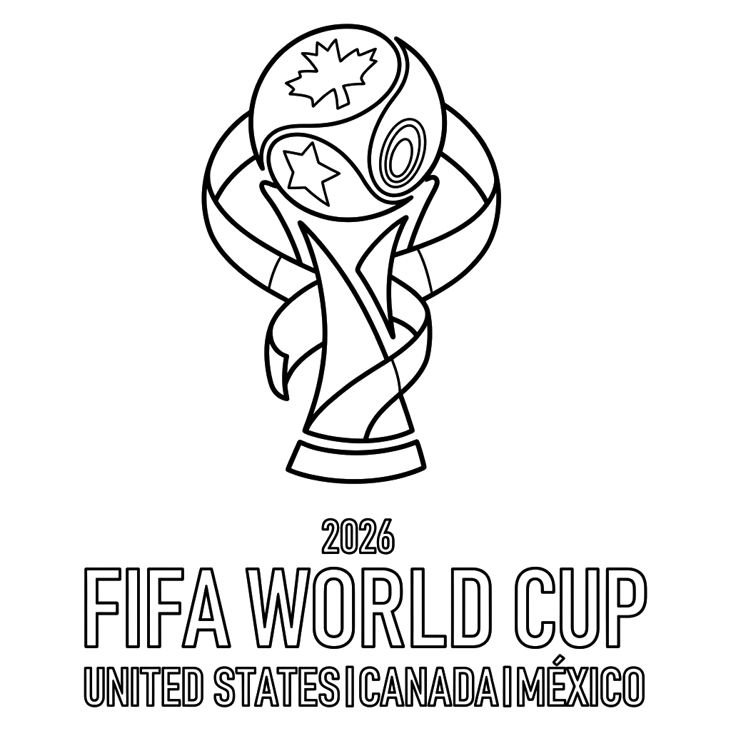 páginas para colorear Copa Mundial 2026 imprimibles gratis 1