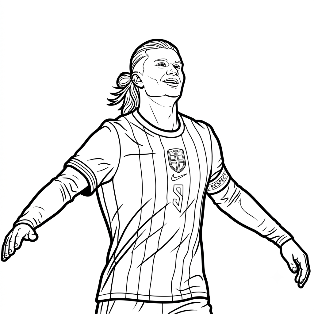 páginas para colorear de preescolar Erling Haaland Mundial 2026