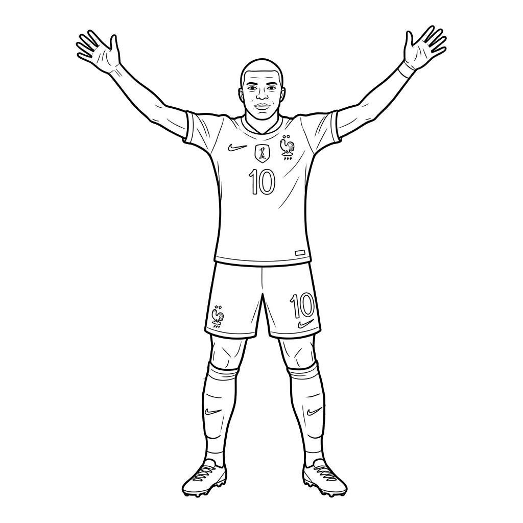 Kylian Mbappé Mundial 2026 para colorear páginas para colorear para imprimir