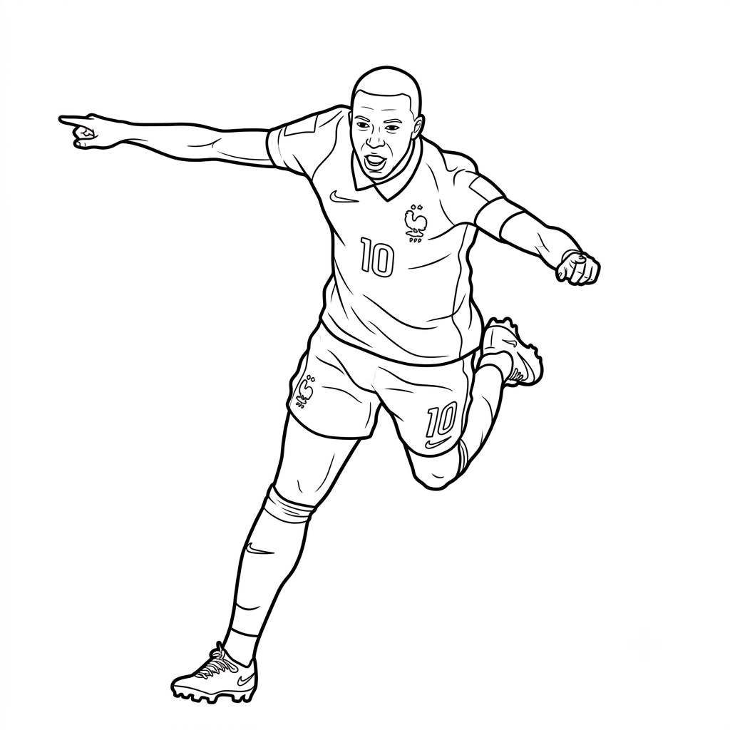 Kylian Mbappé Mundial 2026 para colorear para colorear