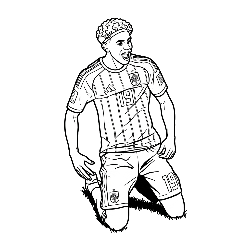 Lamine Yamal Mundial 2026 páginas para colorear pdf 1