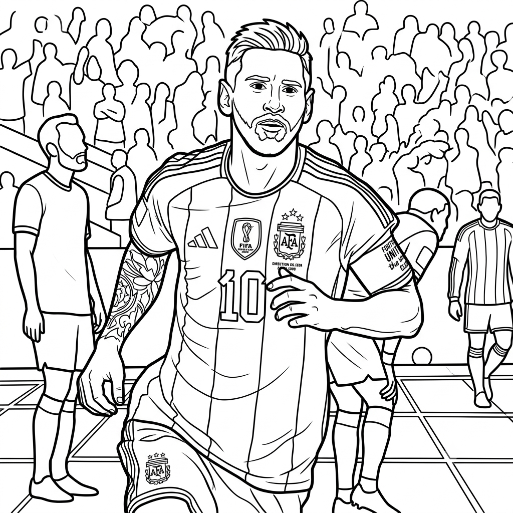 Messi Mundial 2026 páginas para colorear gratis