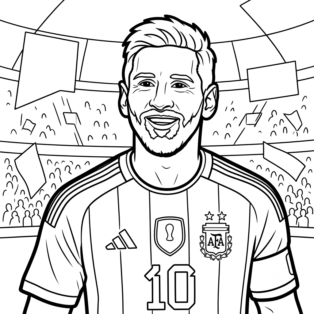 Messi Mundial 2026 páginas para colorear para adultos