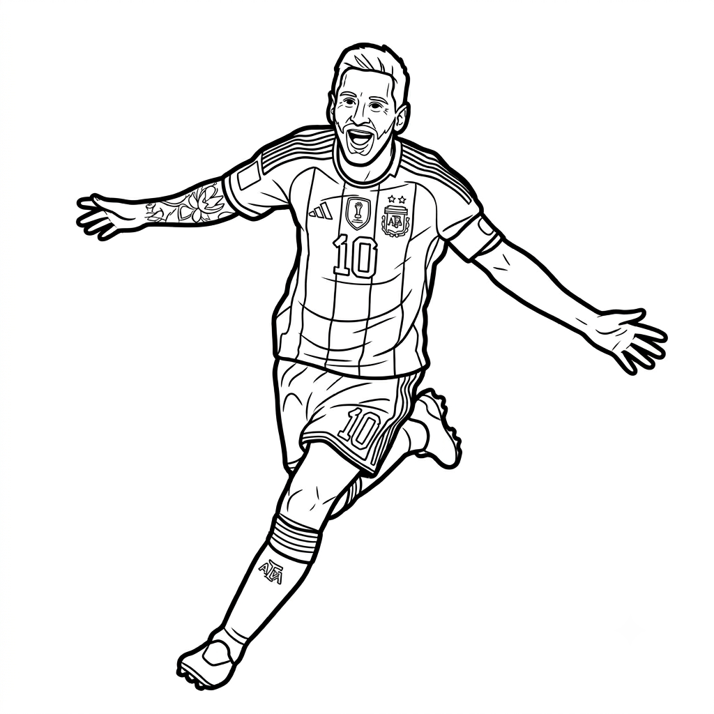 páginas para colorear gratis Messi Mundial 2026 pdf