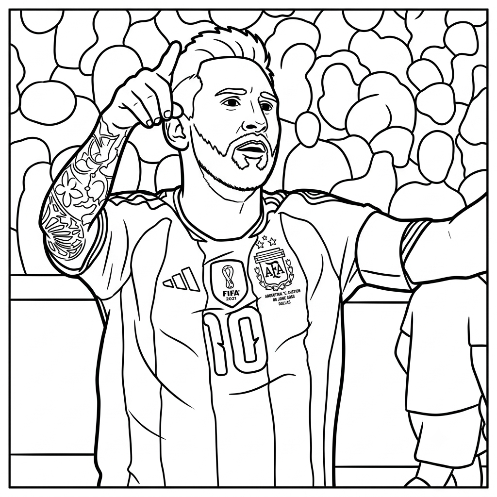 Messi Mundial 2026 páginas para colorear para niños 1