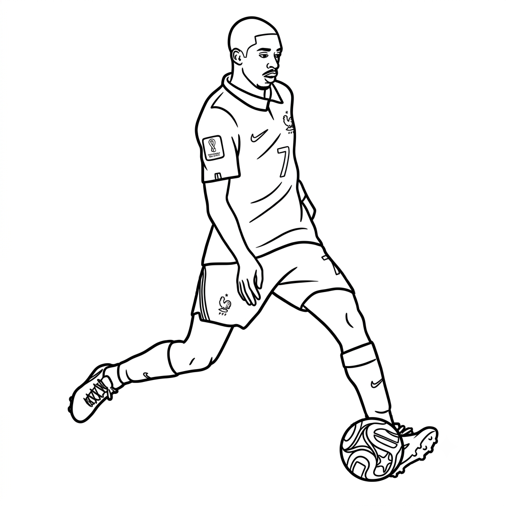 páginas para colorear gratis Ousmane Dembele Mundial 2026 para adultos
