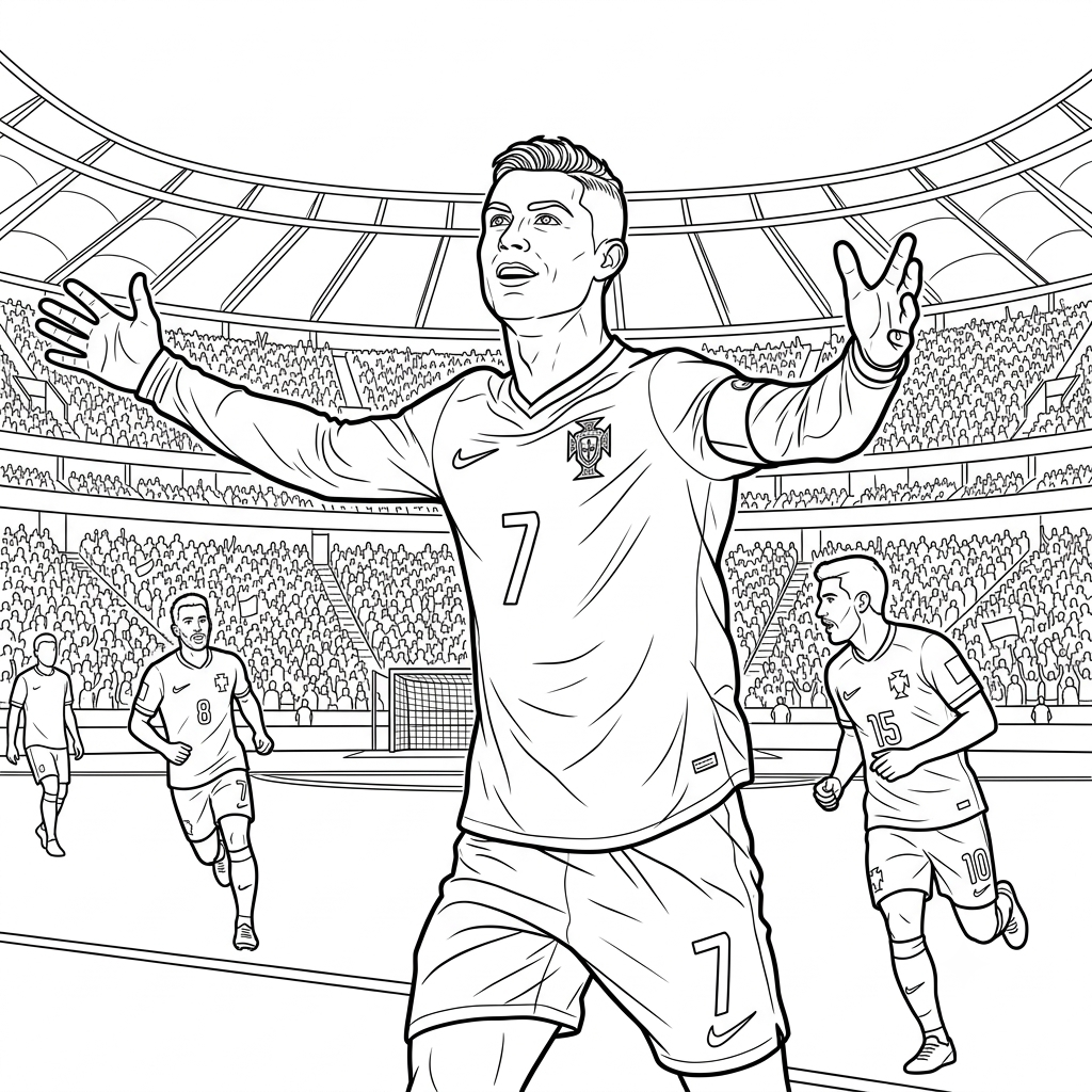 Ronaldo Mundial 2026 páginas para colorear