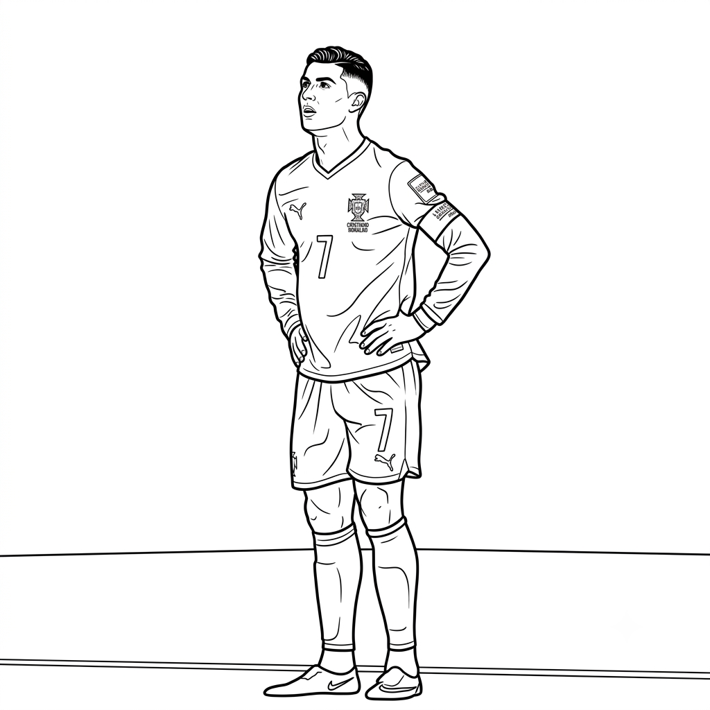 Ronaldo Mundial 2026 páginas para colorear para adultos 1