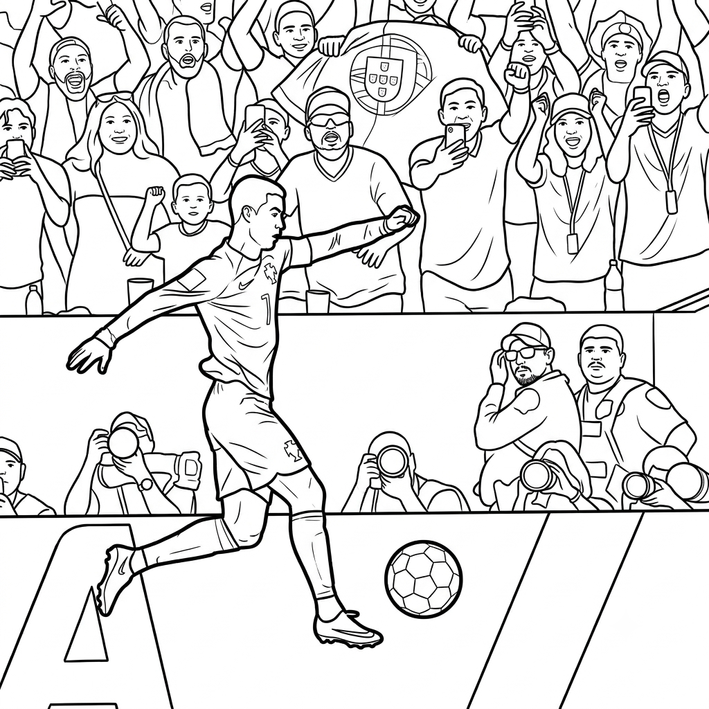páginas para colorear de árboles Ronaldo Mundial 2026 gratis