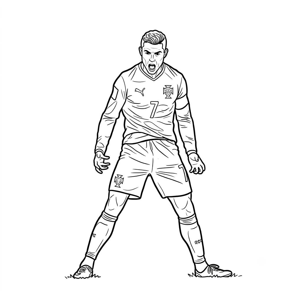 páginas para colorear de preescolar Ronaldo Mundial 2026