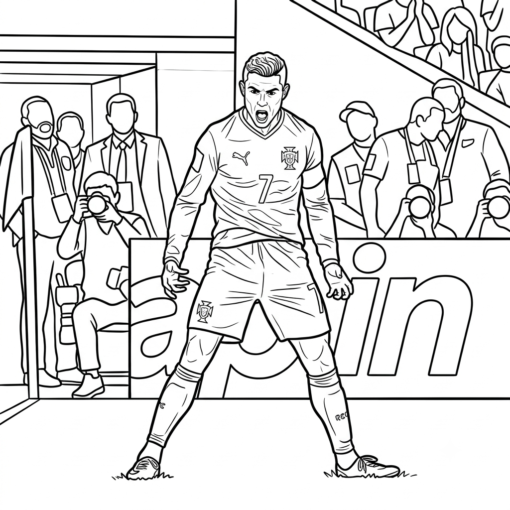 felices páginas para colorear Ronaldo Mundial 2026