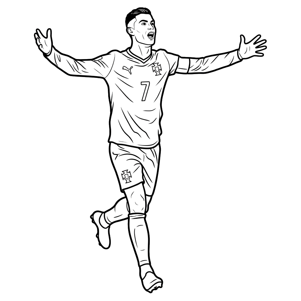 páginas para colorear imprimibles Ronaldo Mundial 2026