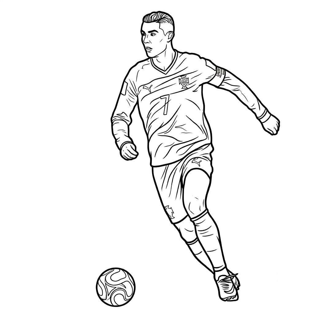 Ronaldo Mundial 2026 páginas para colorear para adultos