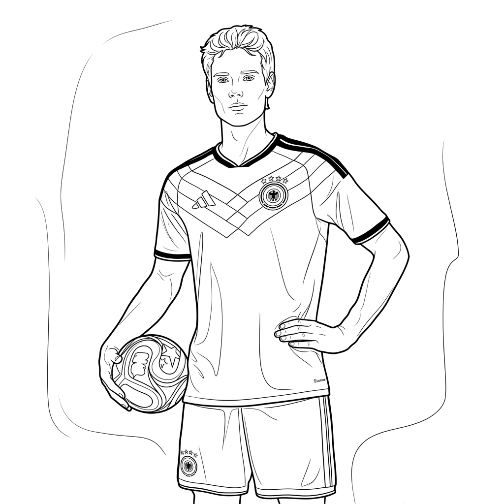 Selección de Alemania Mundial 2026 14 páginas para colorear detalladas de Selección de Alemania Mundial 2026 para adultos 1