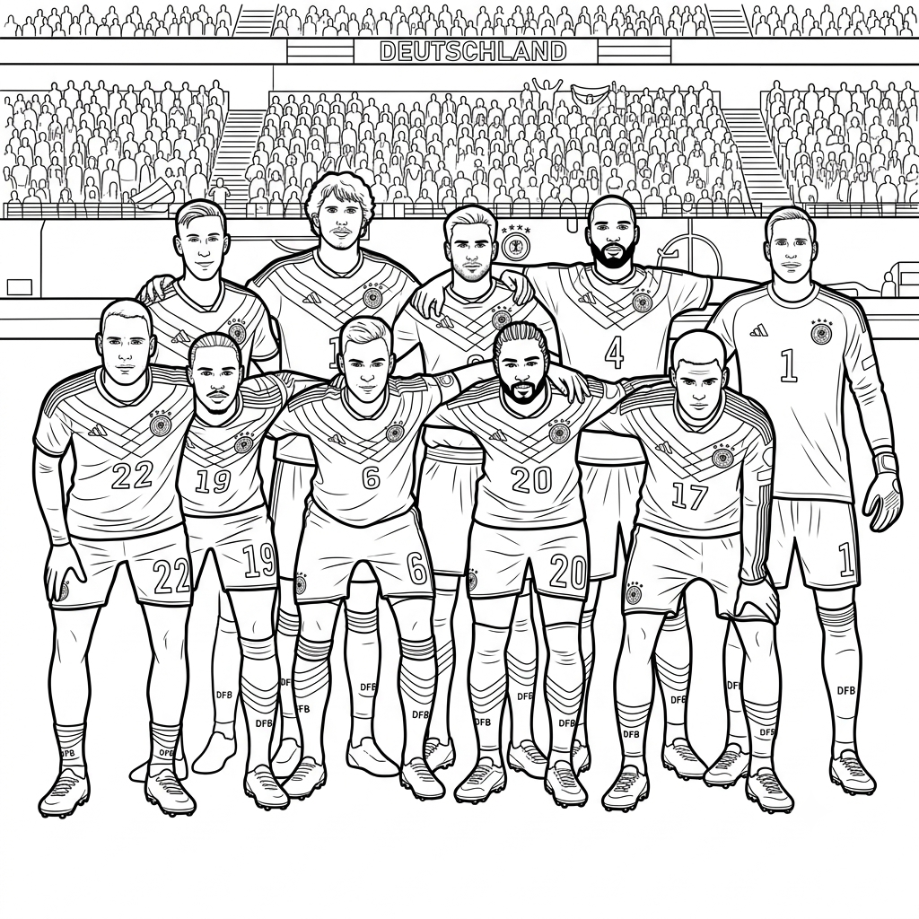 Selección de Alemania Mundial 2026 9 para colorear Selección de Alemania Mundial 2026