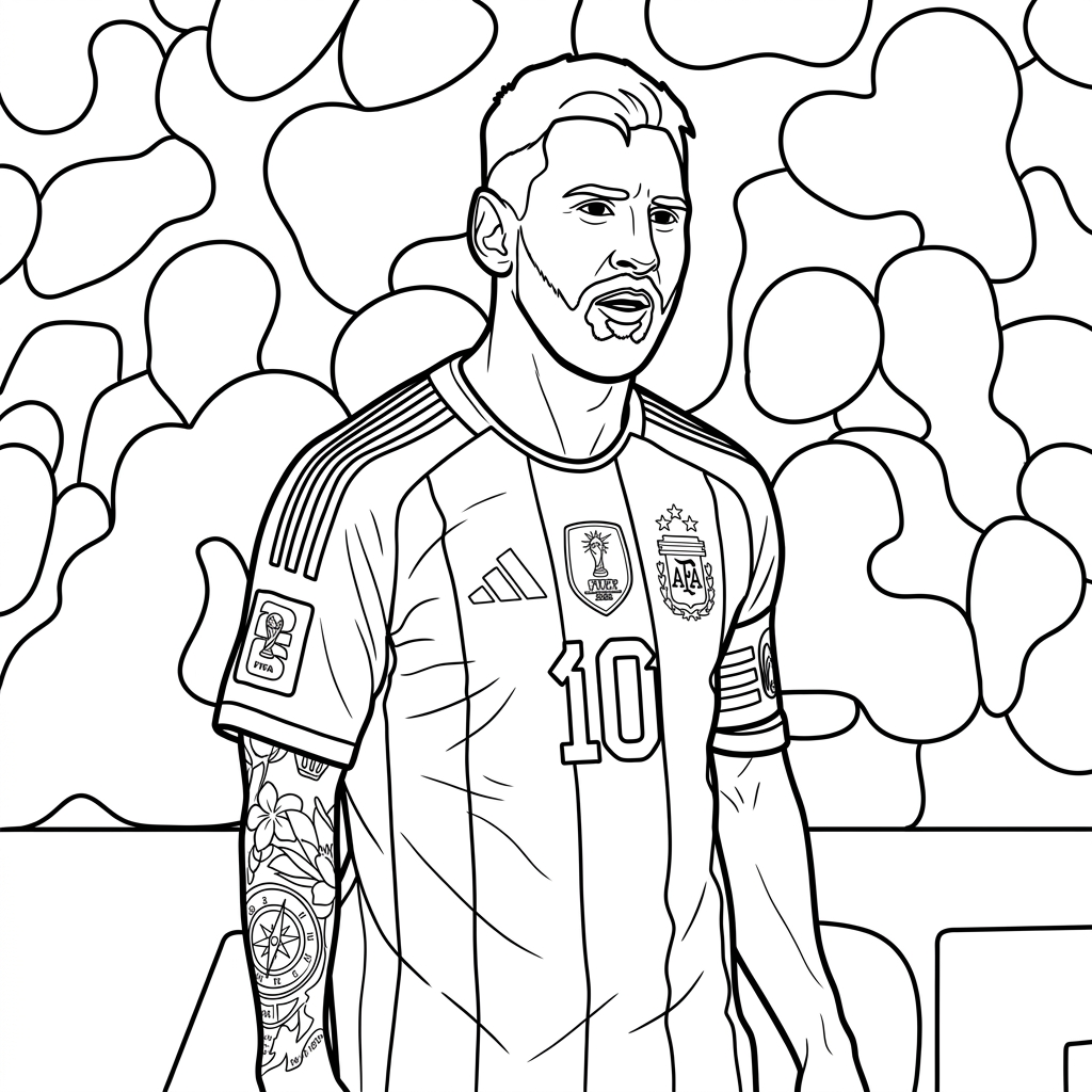 páginas para colorear detalladas de Selección de Argentina Mundial 2026 para adultos