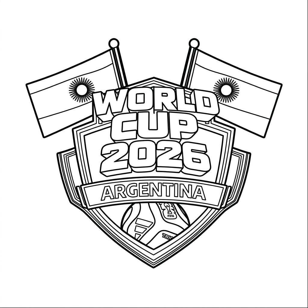 Selección de Argentina Mundial 2026 páginas para colorear imprimibles