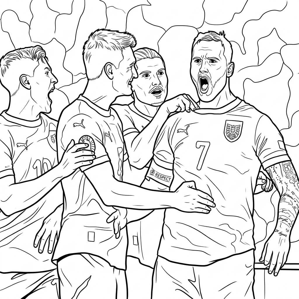 Selección de Austria Mundial 2026 dibujos para colorear