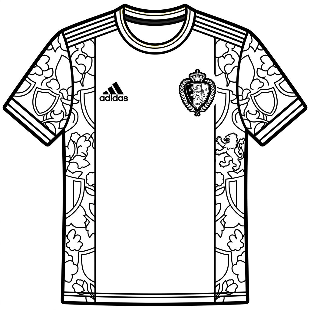 páginas para colorear Selección de Bélgica Mundial 2026 para Colorear imprimibles gratis