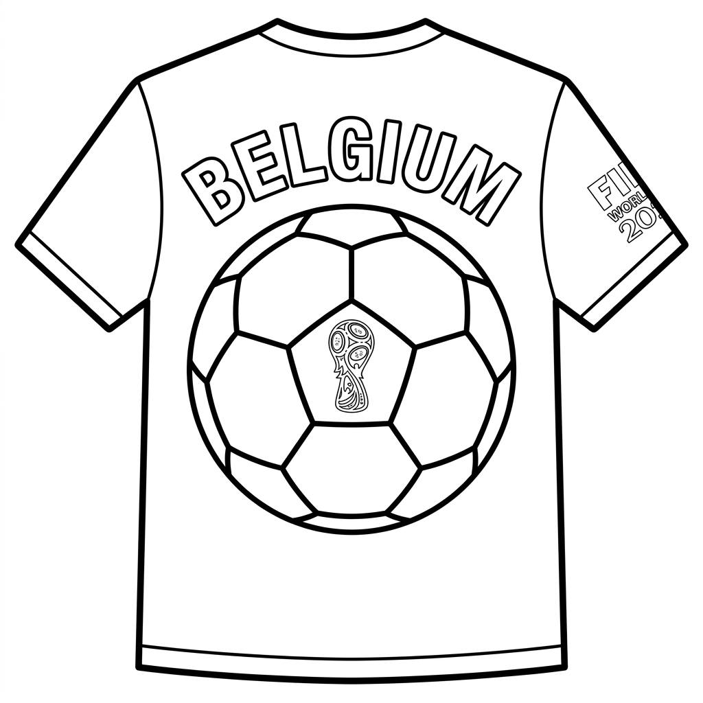 páginas para colorear para Selección de Bélgica Mundial 2026 para Colorear 1