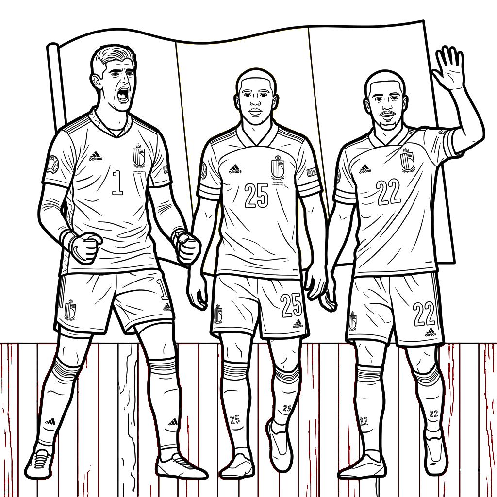 páginas para colorear para adultos Selección de Bélgica Mundial 2026 para Colorear