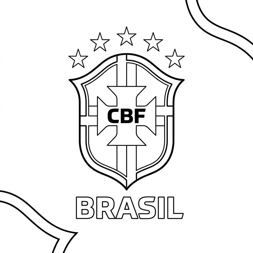 páginas para colorear imprimibles Selección de Brasil Mundial 2026 para adultos