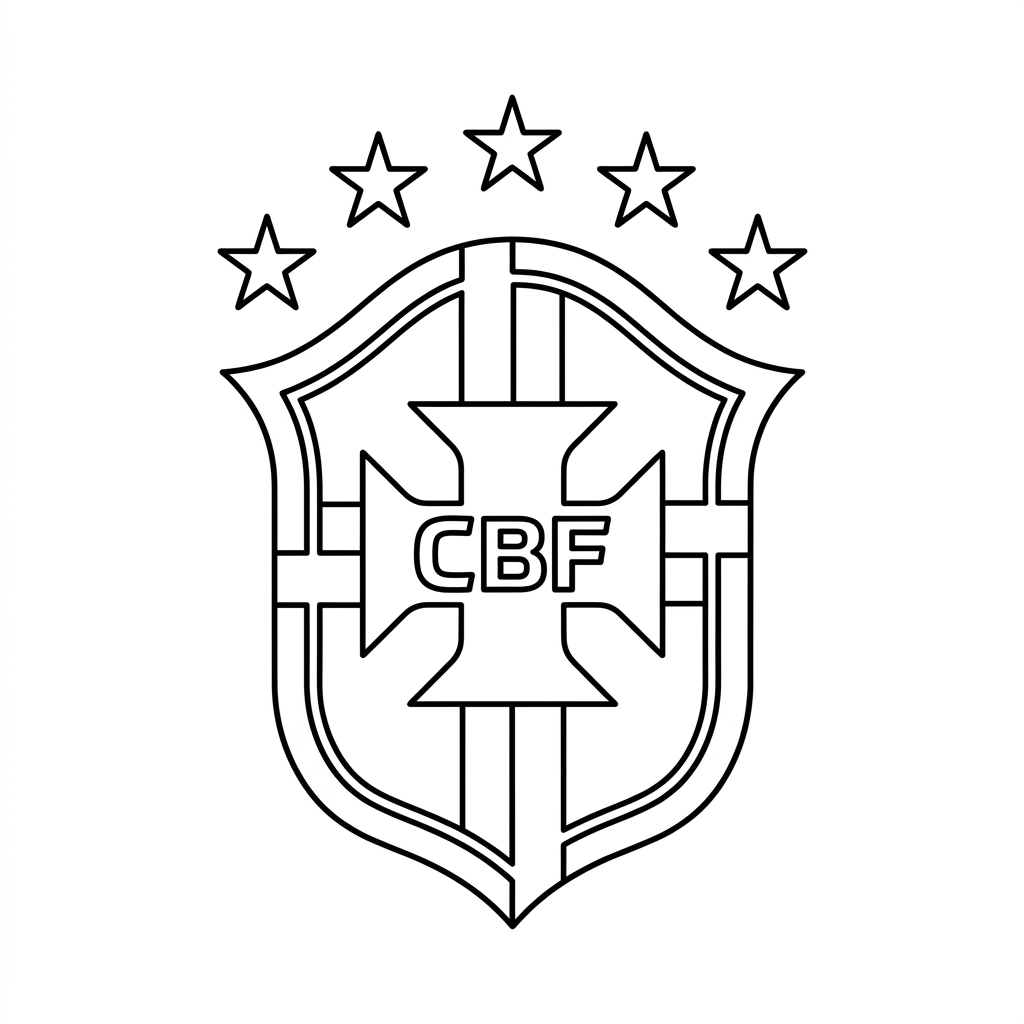 páginas para colorear detalladas de Selección de Brasil Mundial 2026 para adultos