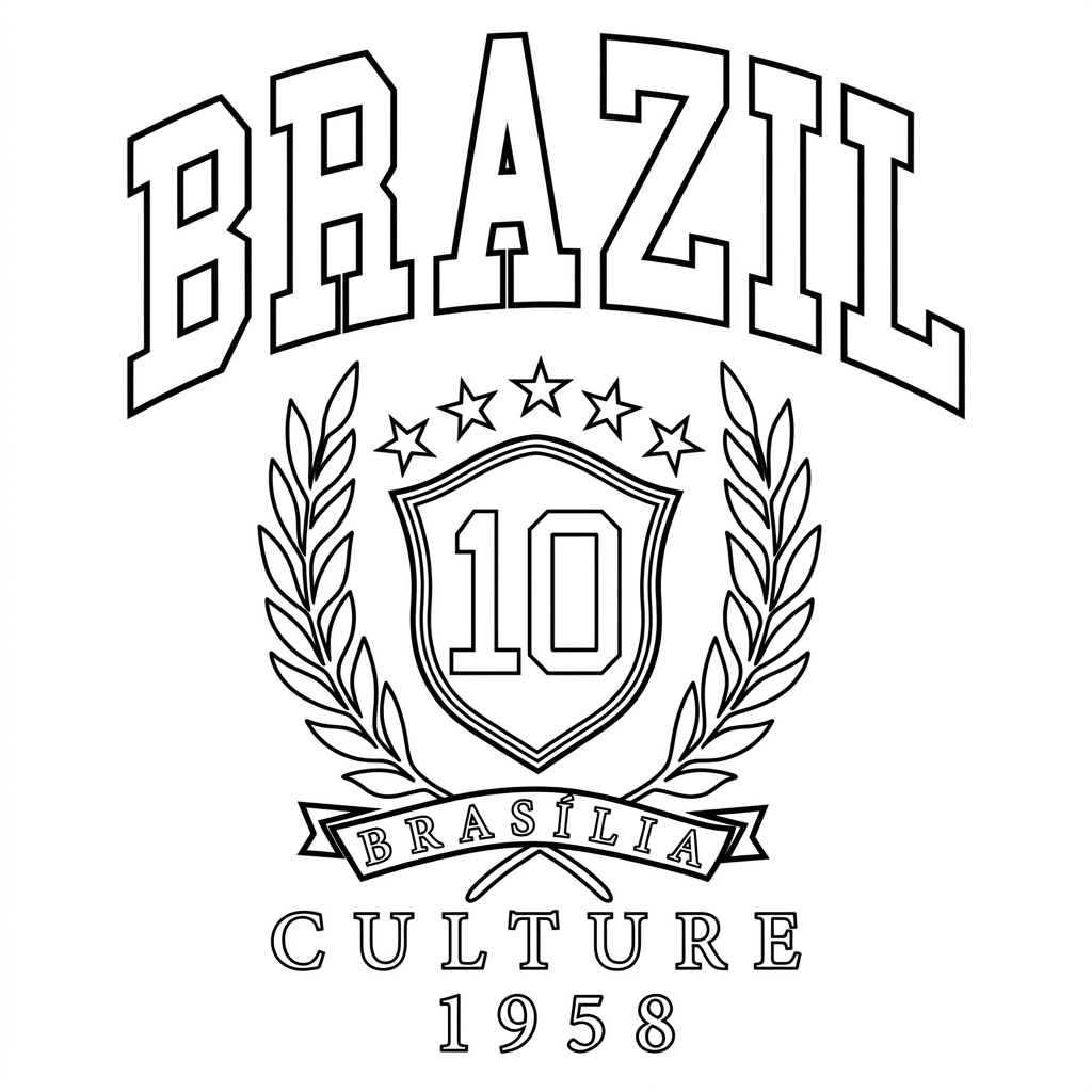 páginas para colorear imprimibles Selección de Brasil Mundial 2026