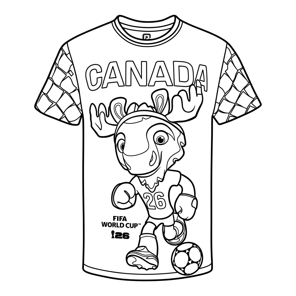 Selección de Canadá Mundial 2026 páginas para colorear gratis 1