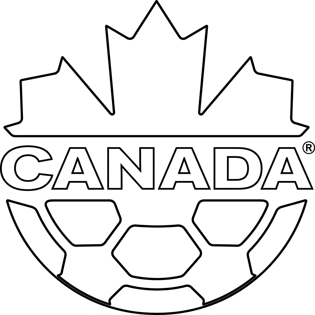 páginas para colorear detalladas de Selección de Canadá Mundial 2026 para adultos 1