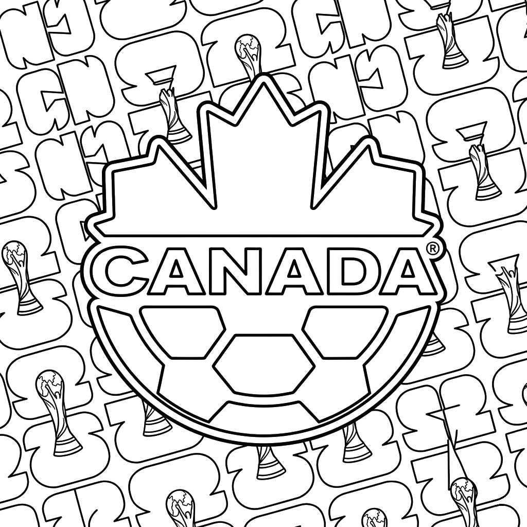páginas para colorear detalladas de Selección de Canadá Mundial 2026 para adultos 2