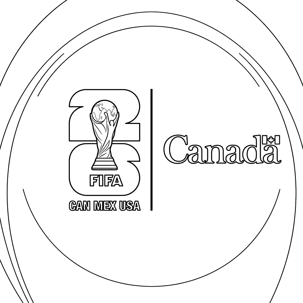 Selección de Canadá Mundial 2026 páginas para colorear para niños