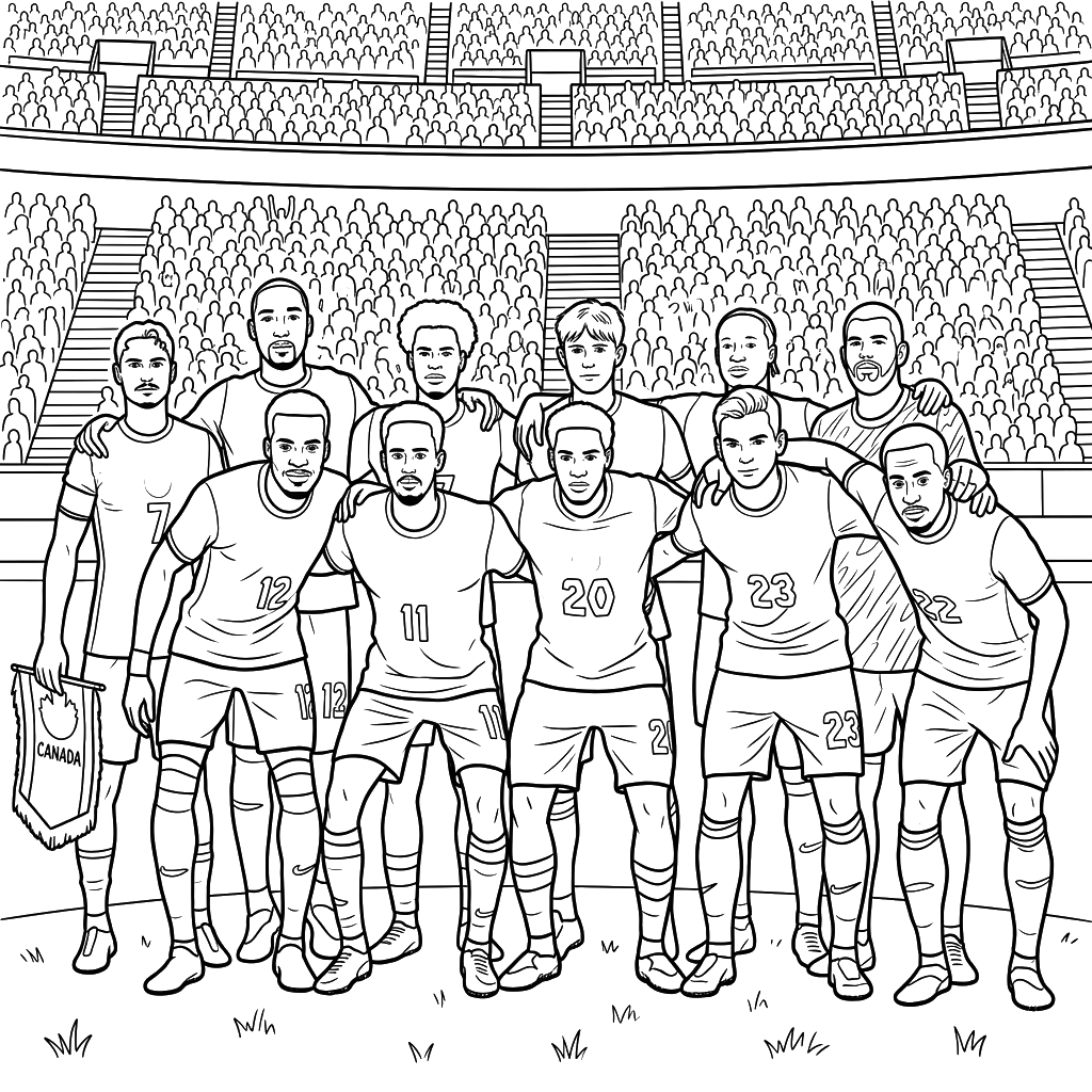 páginas para colorear para niños Selección de Canadá Mundial 2026 1