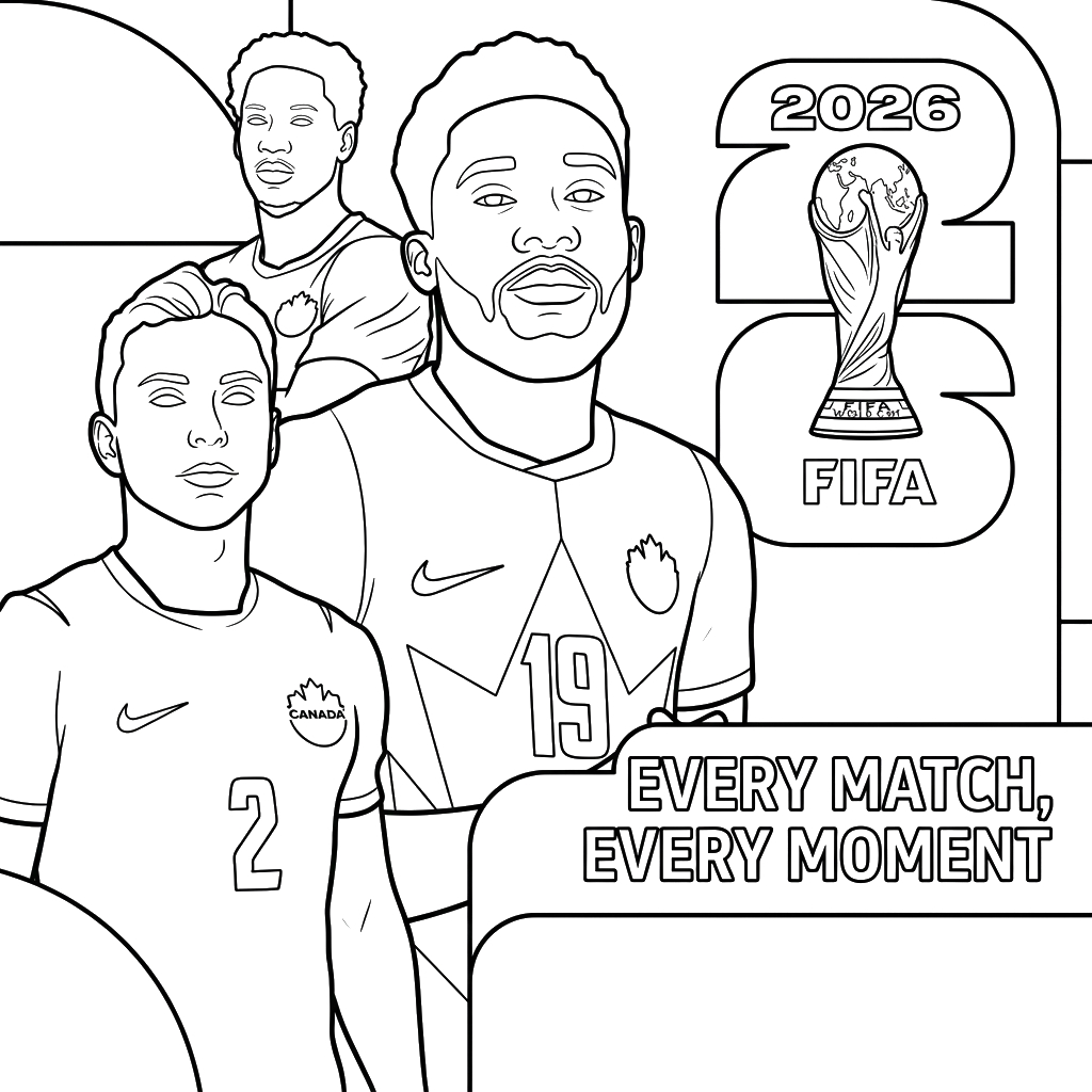 Selección de Canadá Mundial 2026 páginas para colorear gratis
