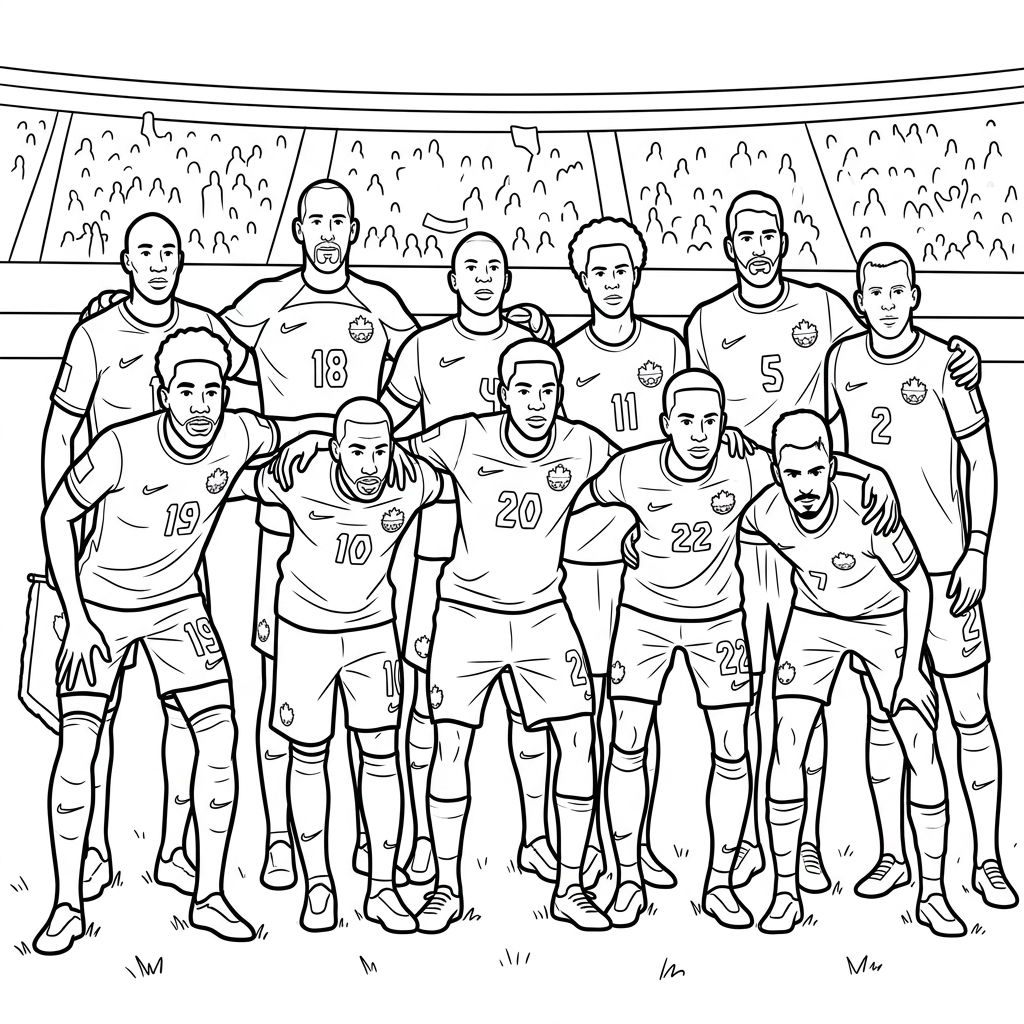 páginas para colorear para imprimir gratis Selección de Canadá Mundial 2026