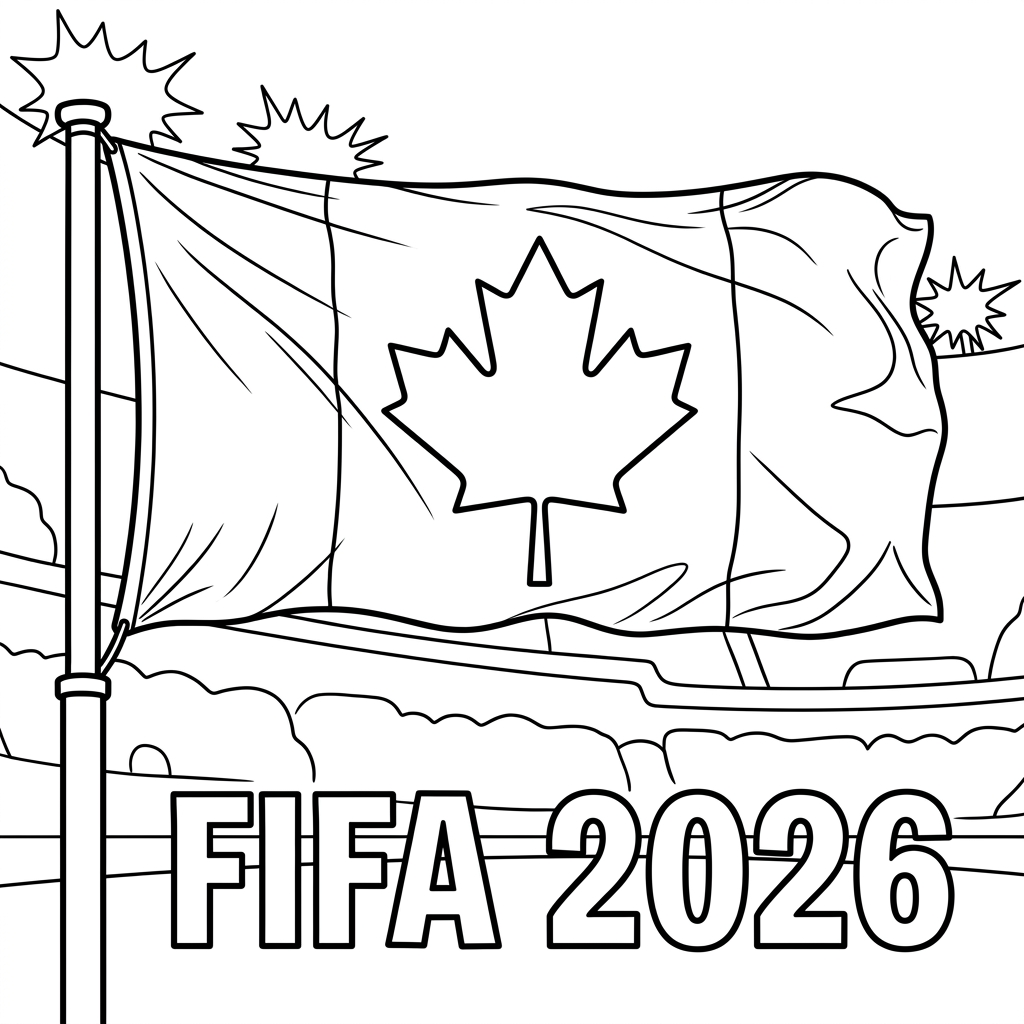 Selección de Canadá Mundial 2026 dibujos para colorear 1