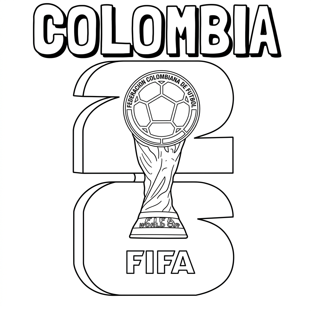 Selección de Colombia Mundial 2026 páginas para colorear para adultos pdf