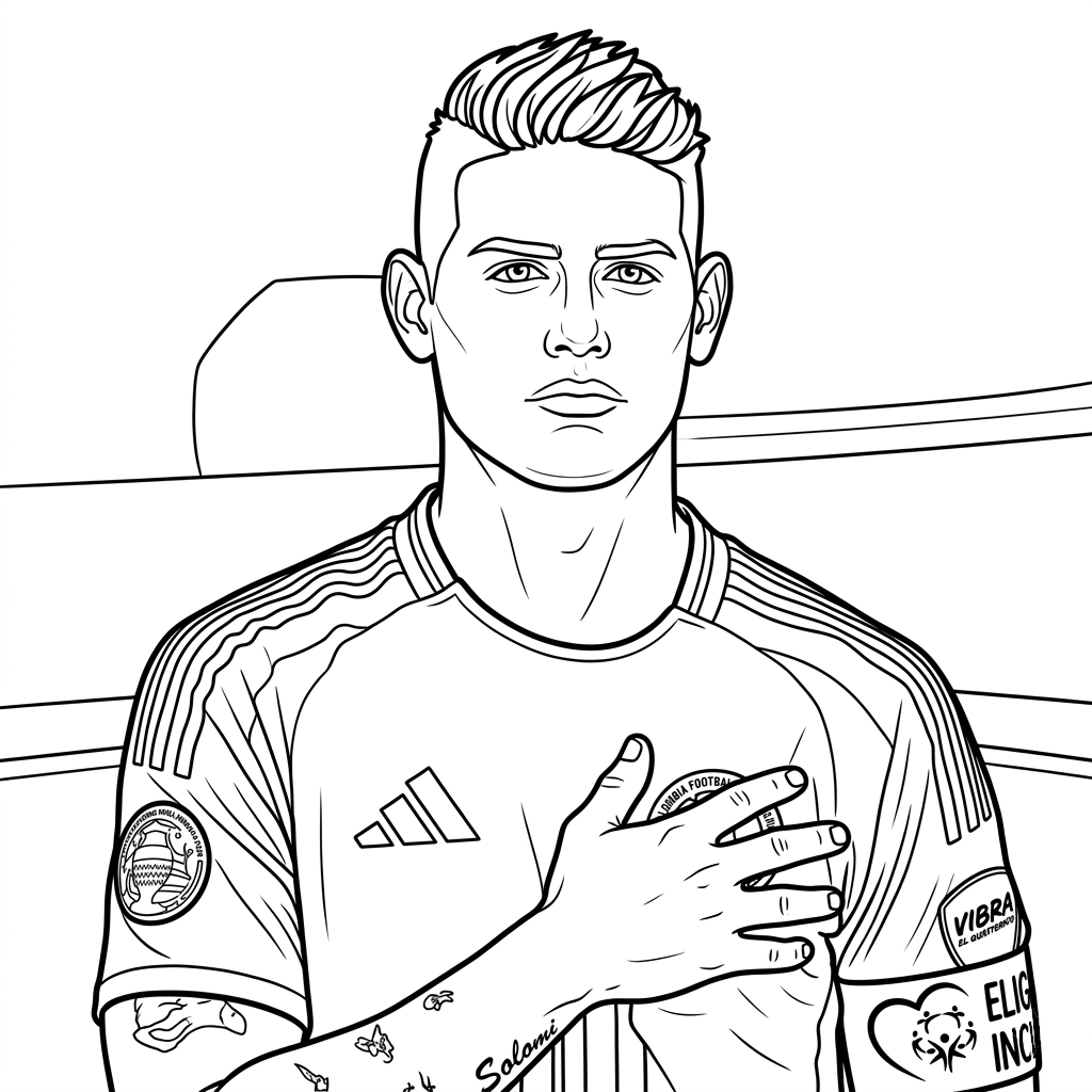 páginas para colorear lindas y fáciles de Selección de Colombia Mundial 2026