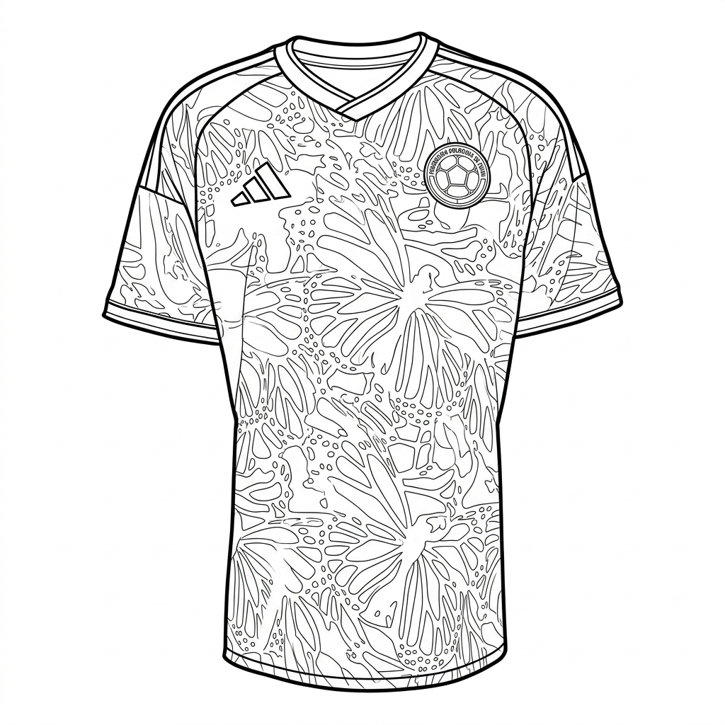 páginas para colorear imprimibles Selección de Colombia Mundial 2026 para adultos