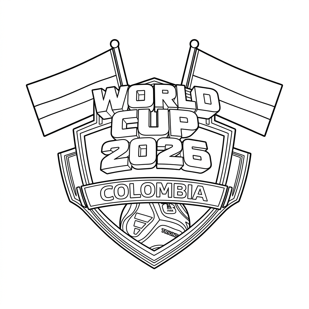 Selección de Colombia Mundial 2026 páginas para colorear para adultos