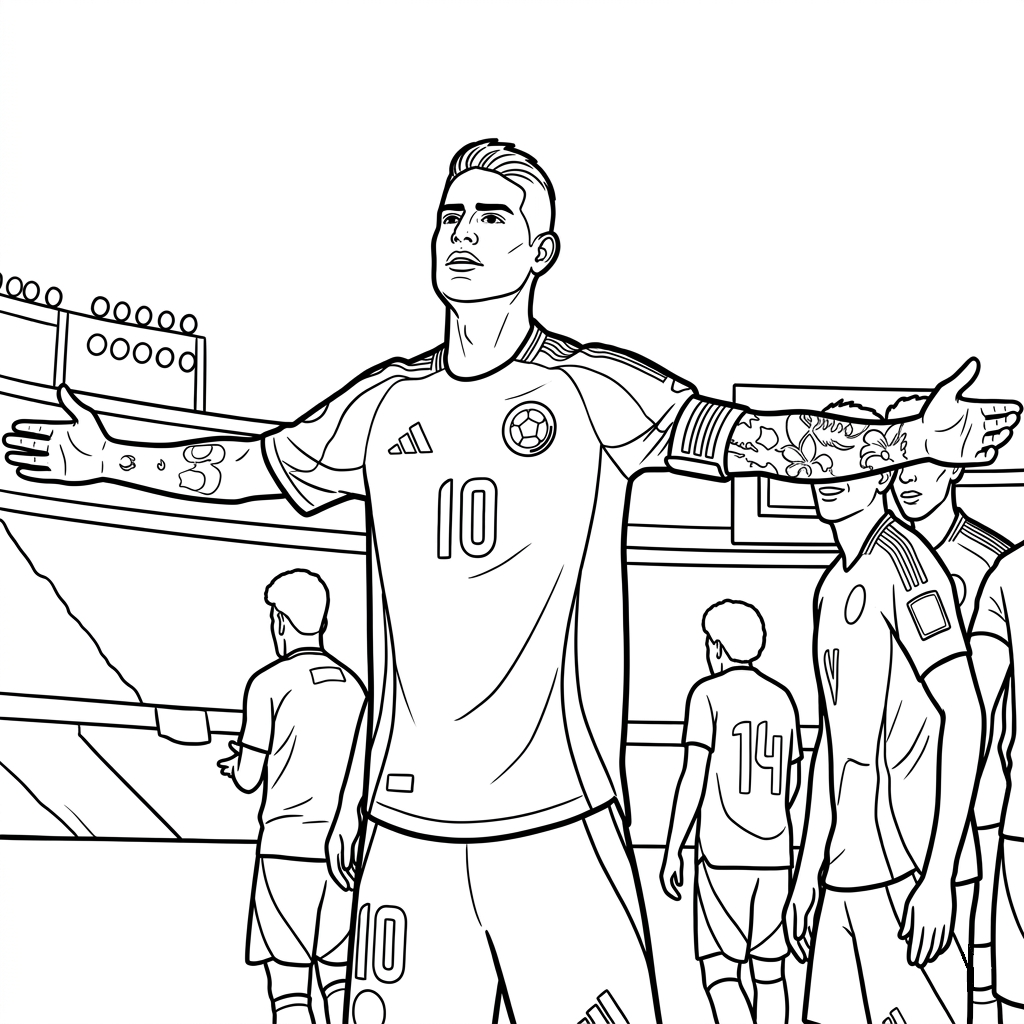 Selección de Colombia Mundial 2026 dibujos para colorear