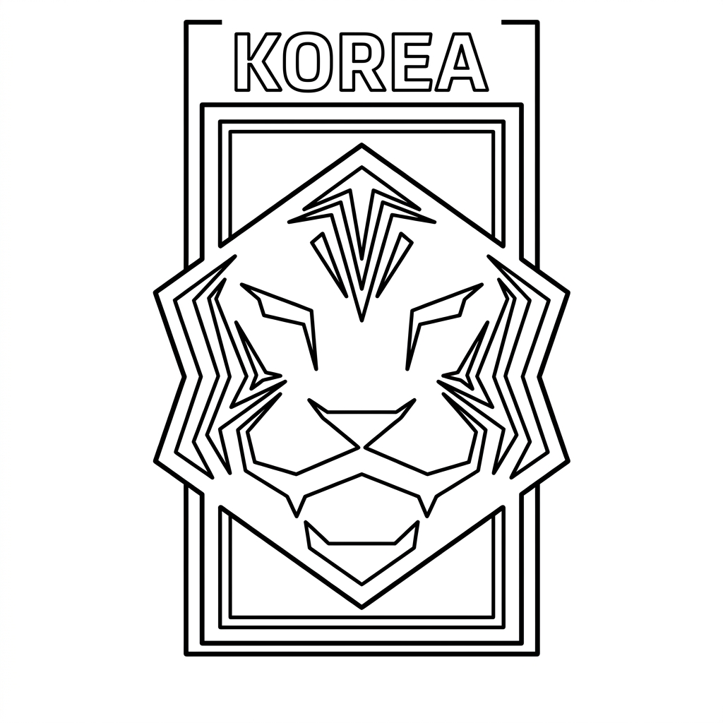 Selección de Corea del Sur Mundial 2026 11 páginas para colorear Selección de Corea del Sur Mundial 2026 gratis