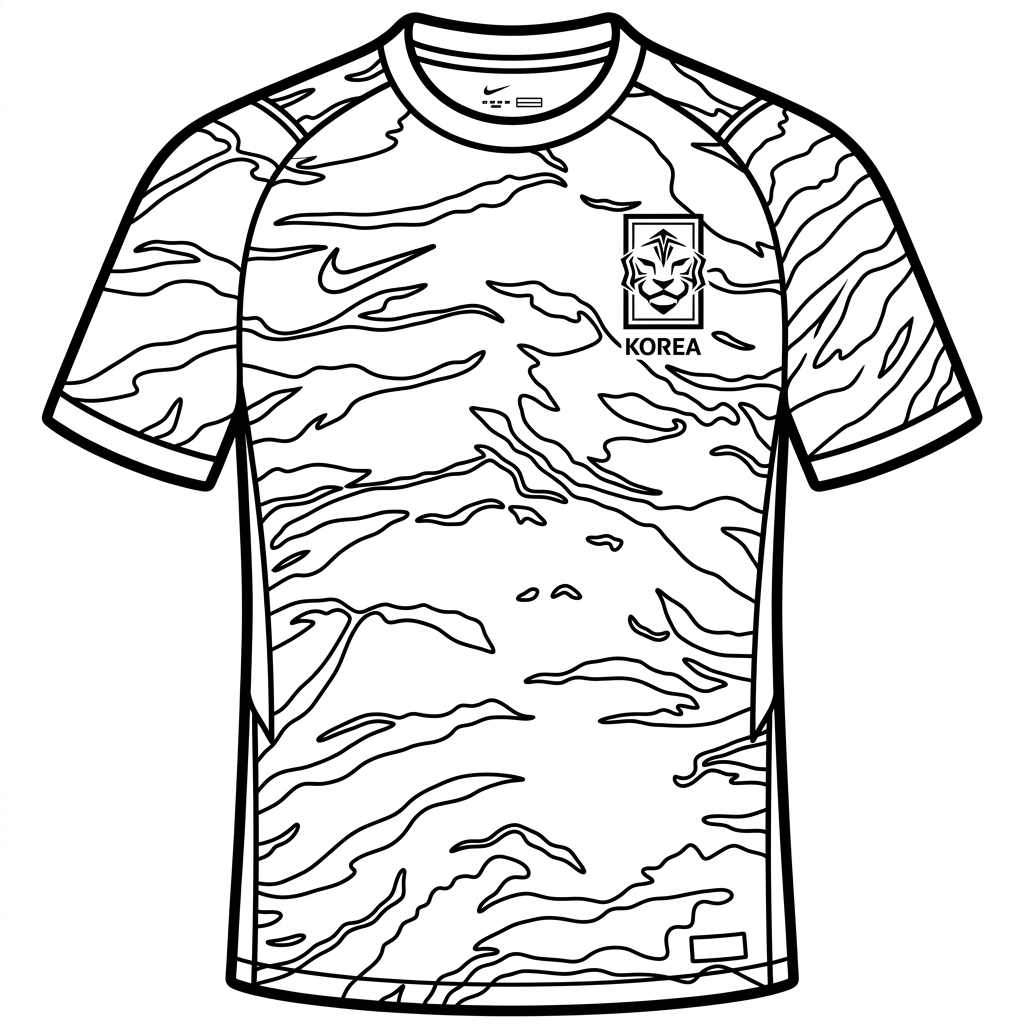 Selección de Corea del Sur Mundial 2026 4 Selección de Corea del Sur Mundial 2026 páginas para colorear para imprimir