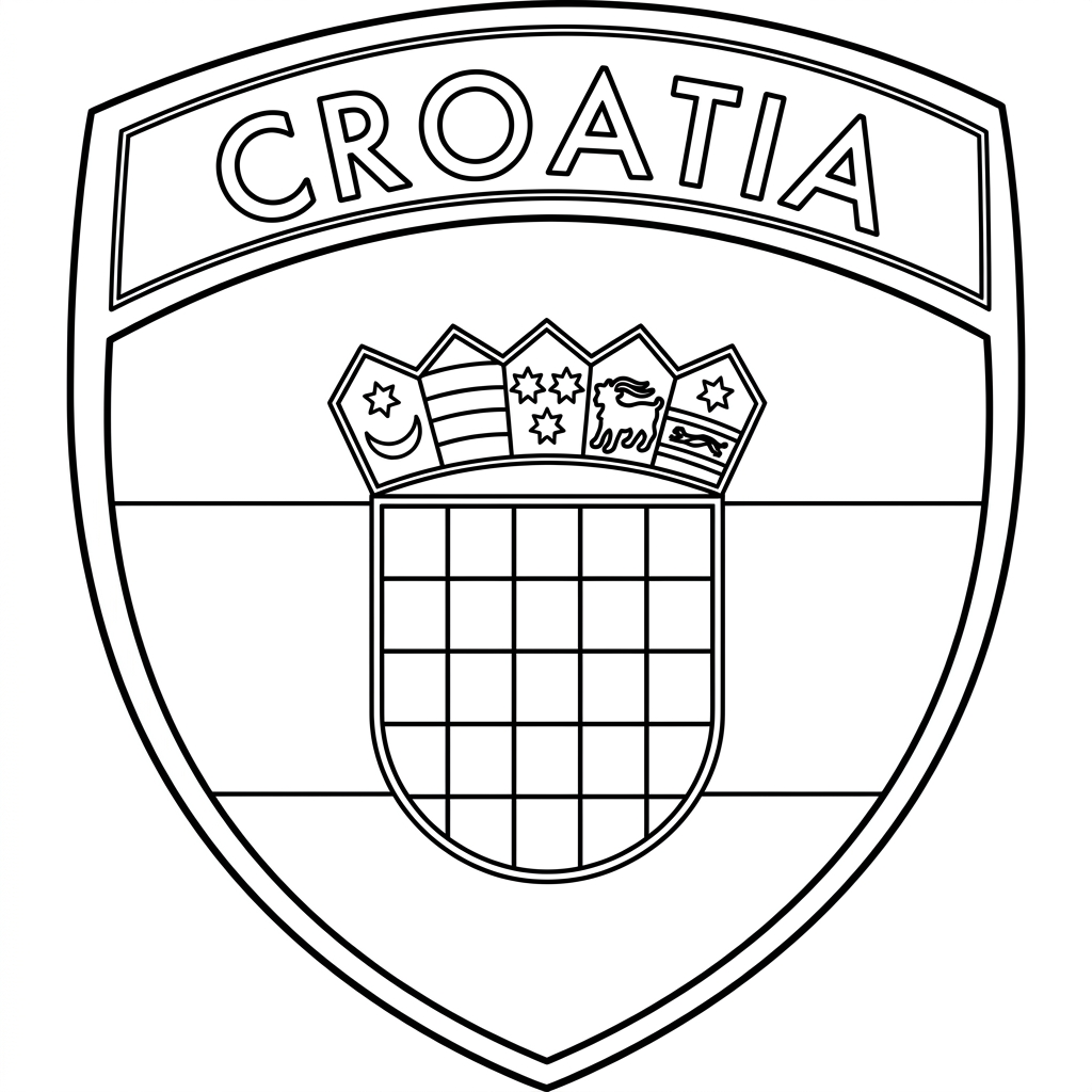 páginas para colorear gratis Selección de Croacia Mundial 2026