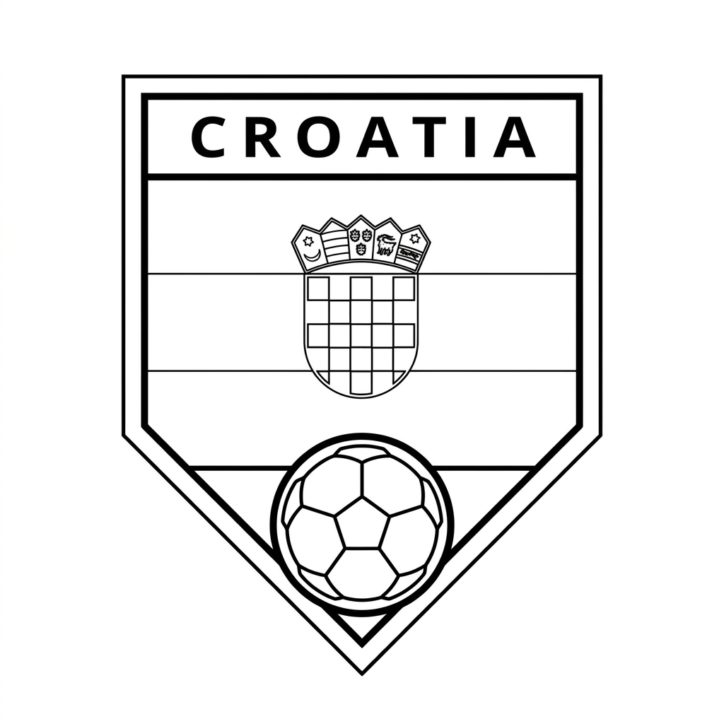 páginas para colorear para Selección de Croacia Mundial 2026