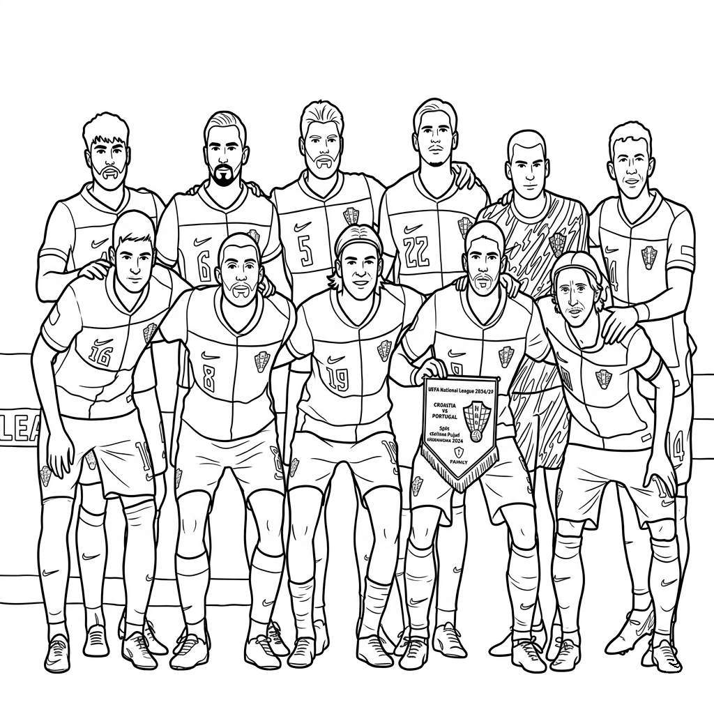 dibujos para colorear Selección de Croacia Mundial 2026