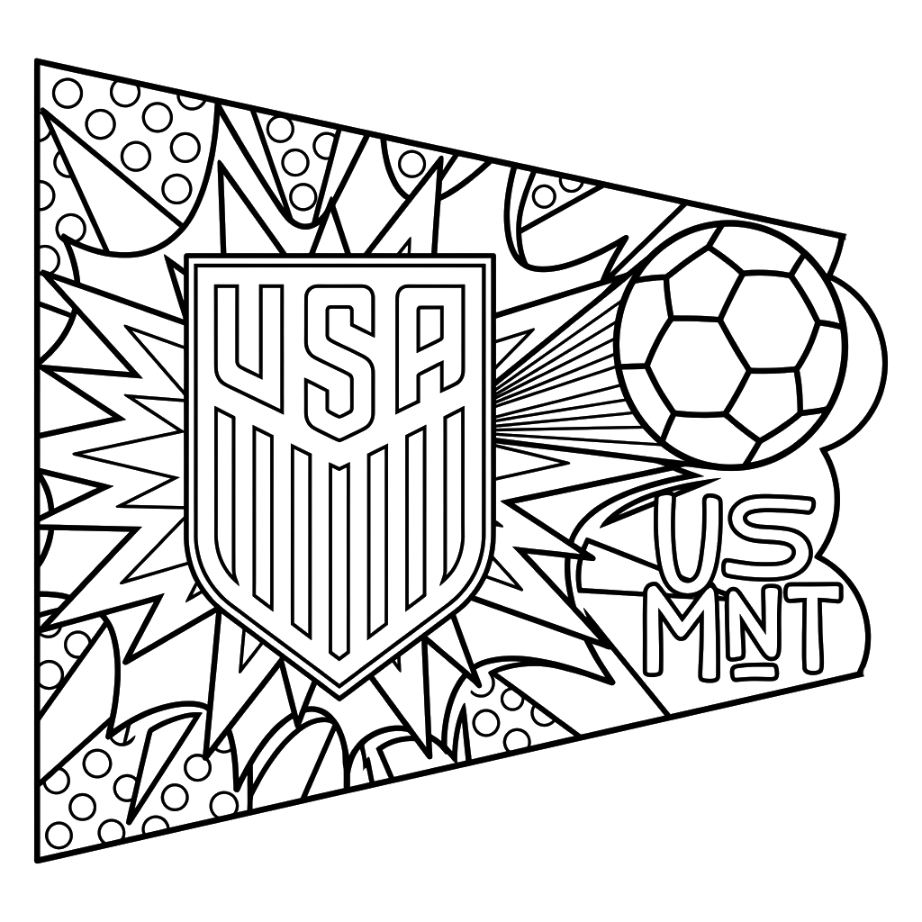 Selección de Estados Unidos Mundial 2026 para Colorear 4 Selección de Estados Unidos Mundial 2026 páginas para colorear gratis