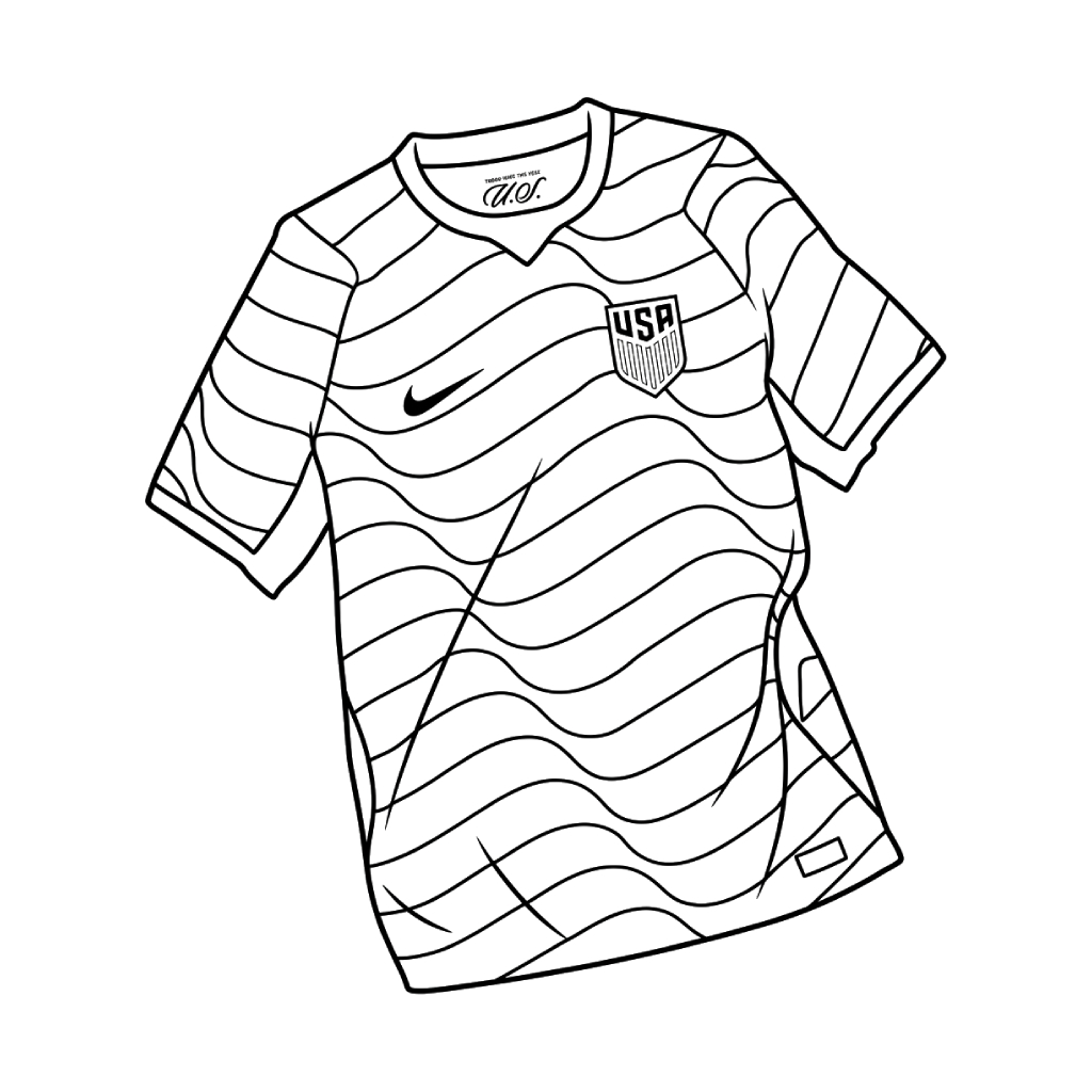 Selección de Estados Unidos Mundial 2026 para Colorear 2 páginas para colorear detalladas de Selección de Estados Unidos Mundial 2026 para adultos