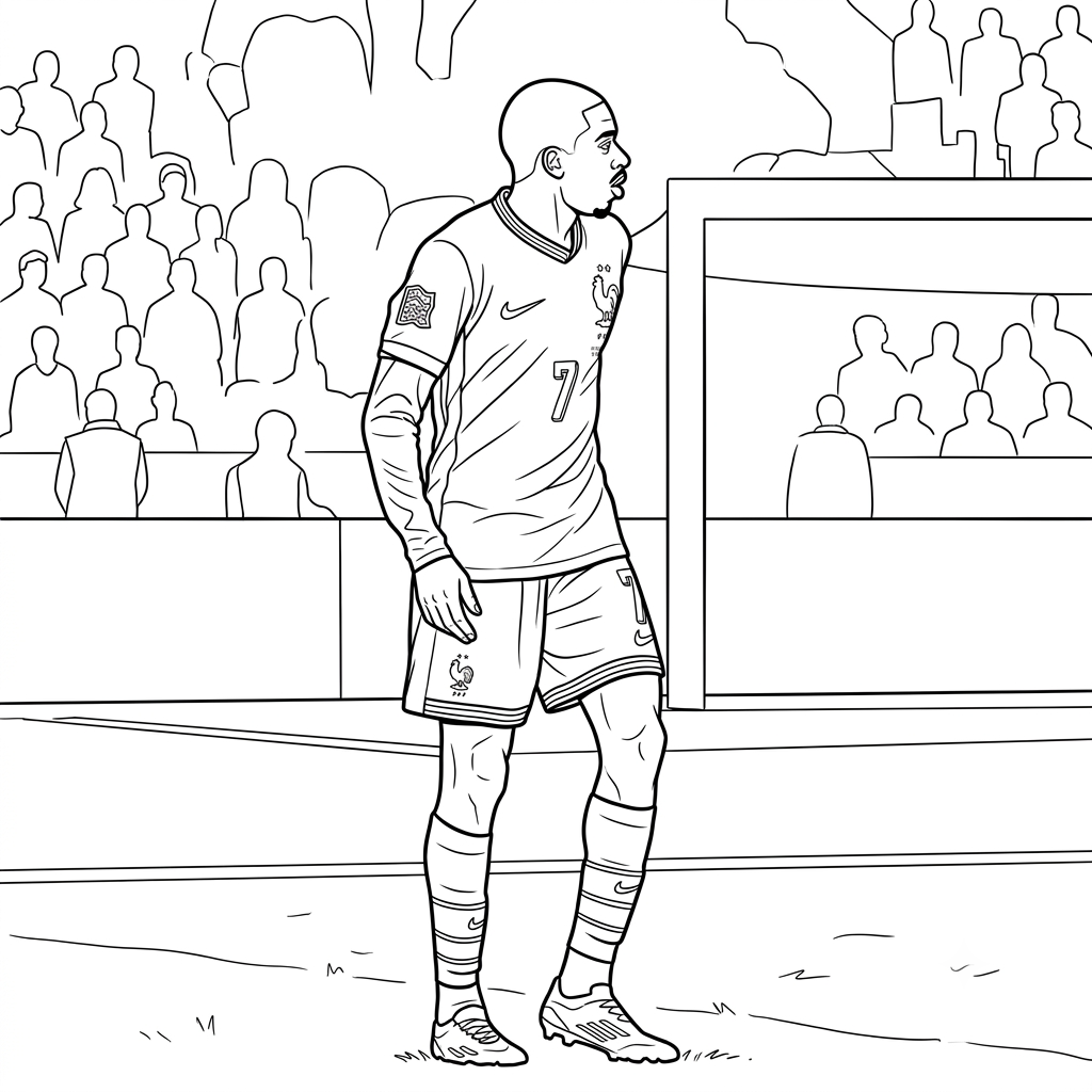 Selección de Francia Mundial 2026 3 páginas para colorear detalladas de Selección de Francia Mundial 2026 para adultos